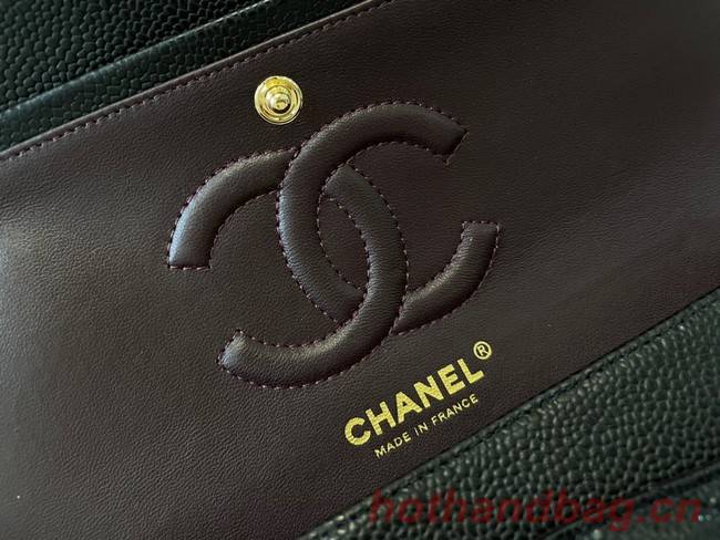 Chanel classic handbag Grained Calfskin&gold Metal 01112 black