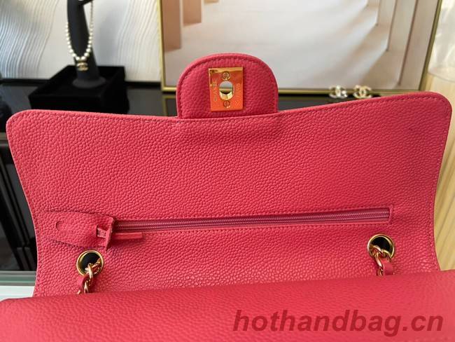 Chanel classic handbag Grained Calfskin&gold Metal 01112 red