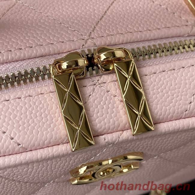 Chanel Grained Calfskin mini flap bag with top handle AS2431 pink