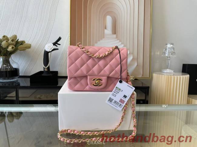 Chanel MINI Flap Bag Original Sheepskin Leather 1115 pink