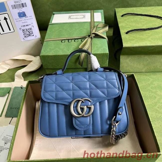 Gucci GG Marmont small shoulder bag 583571 blue
