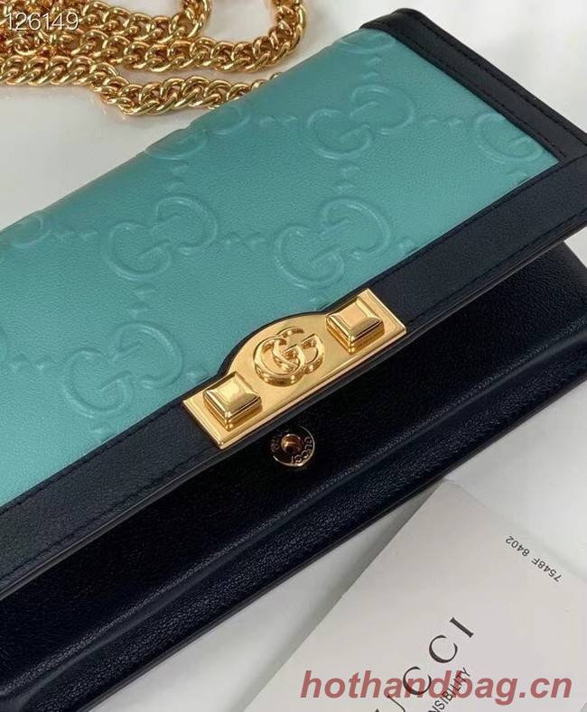 Gucci GG wallet with chain 676155 Light blue