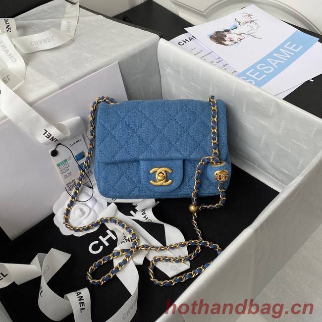 Chanel Flap denim Shoulder Bag AS1115 blue