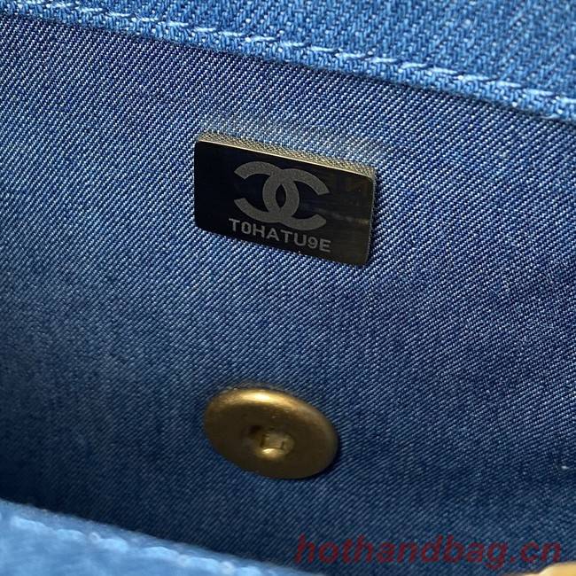 Chanel Flap denim Shoulder Bag AS1115 blue