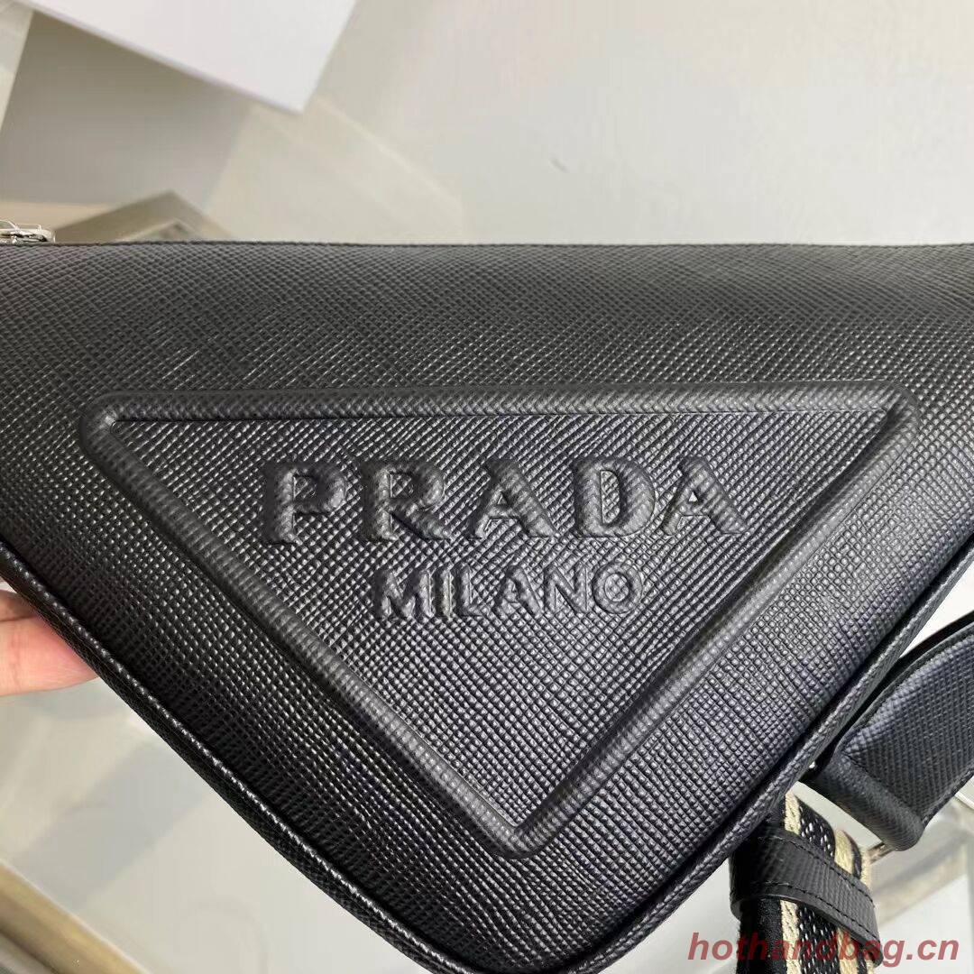 Prada Leather Triangle shoulder bag 2EV055 black