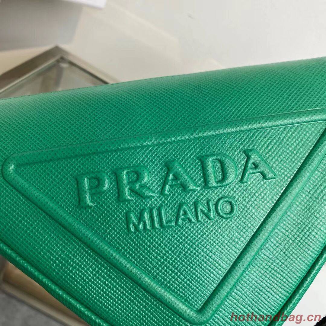 Prada Leather Triangle shoulder bag 2EV055 green