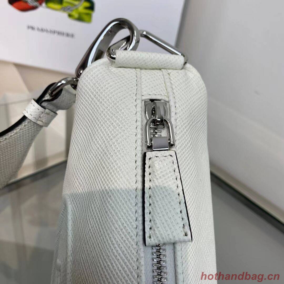 Prada Leather Triangle shoulder bag 2EV055 white