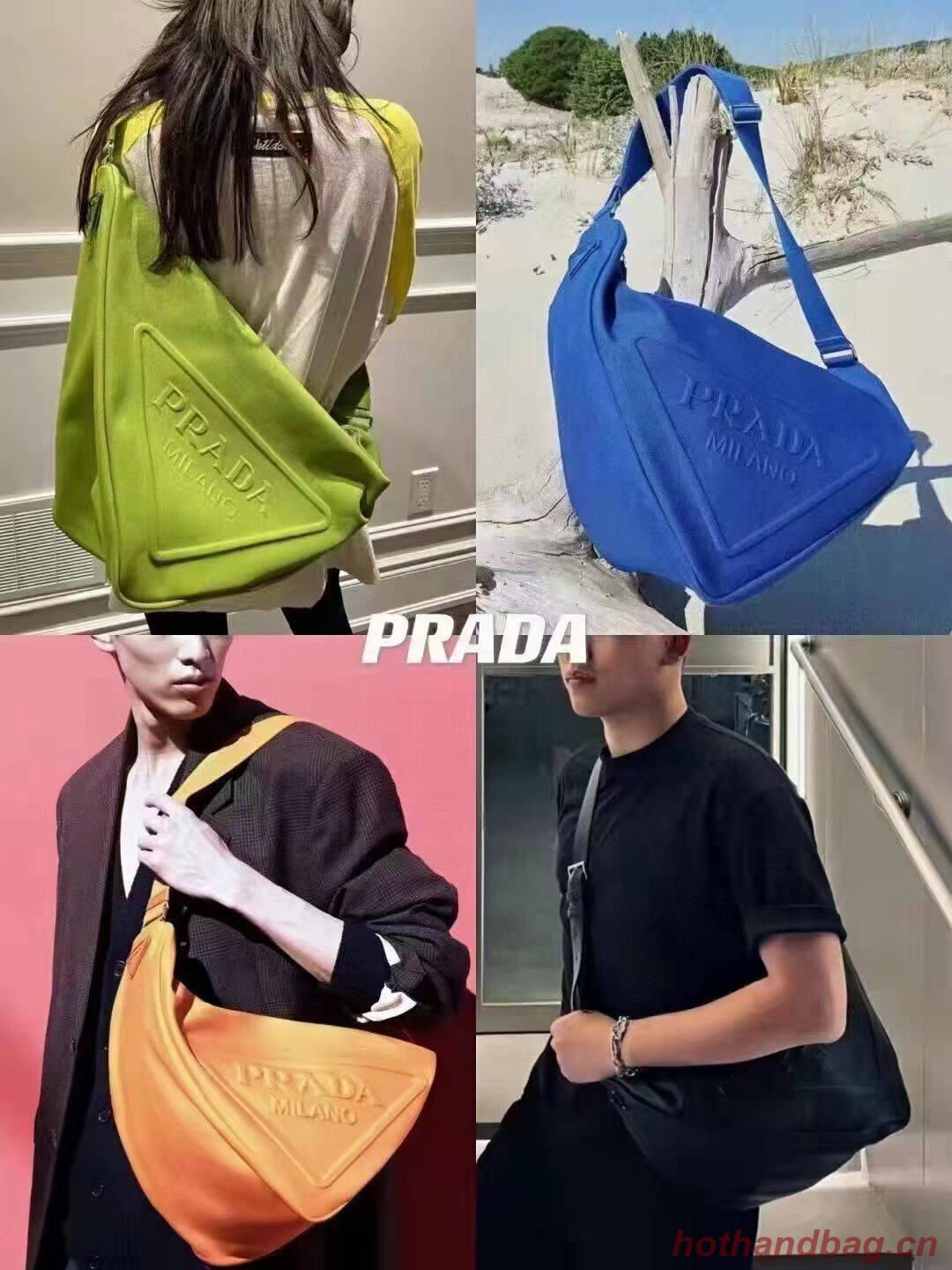 Prada Re-Nylon large shoulder bag 2EV077 blue
