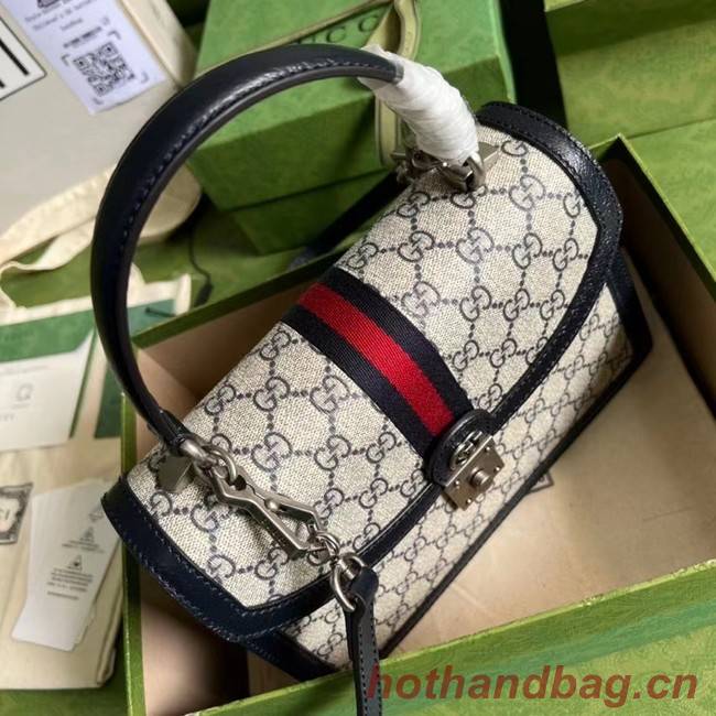 Gucci Ophidia small top handle bag with Web 651055 blue