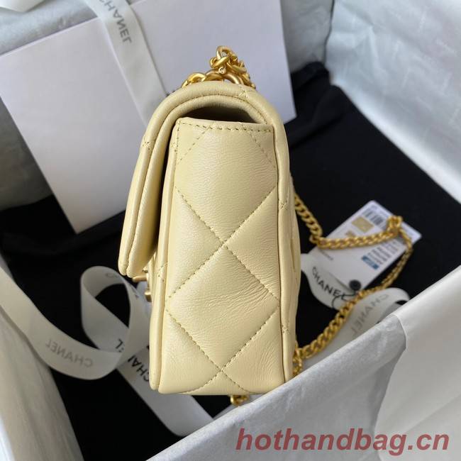 Chanel Flap Lambskin mini Shoulder Bag AS3113 light yellow