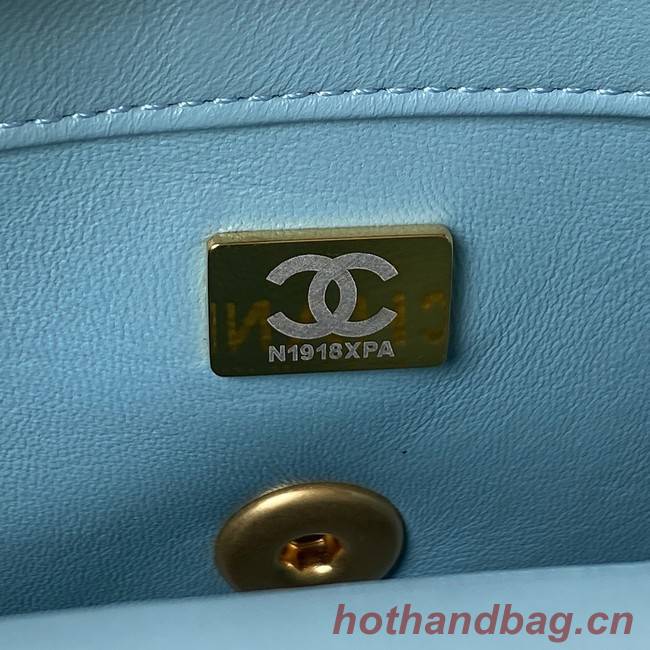 Chanel Flap Lambskin mini Shoulder Bag AS3113 sky blue
