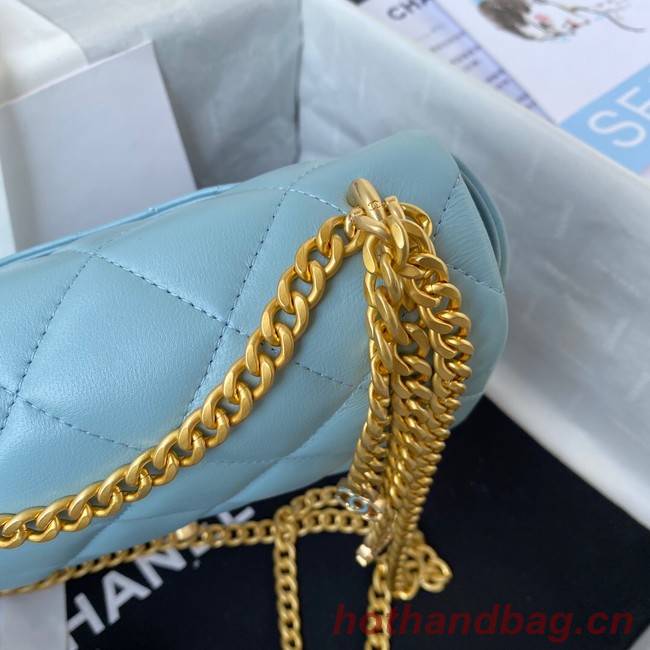 Chanel Flap Lambskin small Shoulder Bag AS3114 blue
