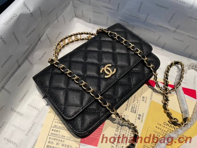Chanel mini Shoulder Bag Grained Calfskin&Gold-Tone Metal AP2804 black