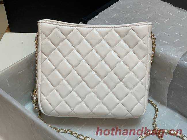 Chanel mini Shoulder Bag Lambskin&Gold-Tone Metal AS3259 white