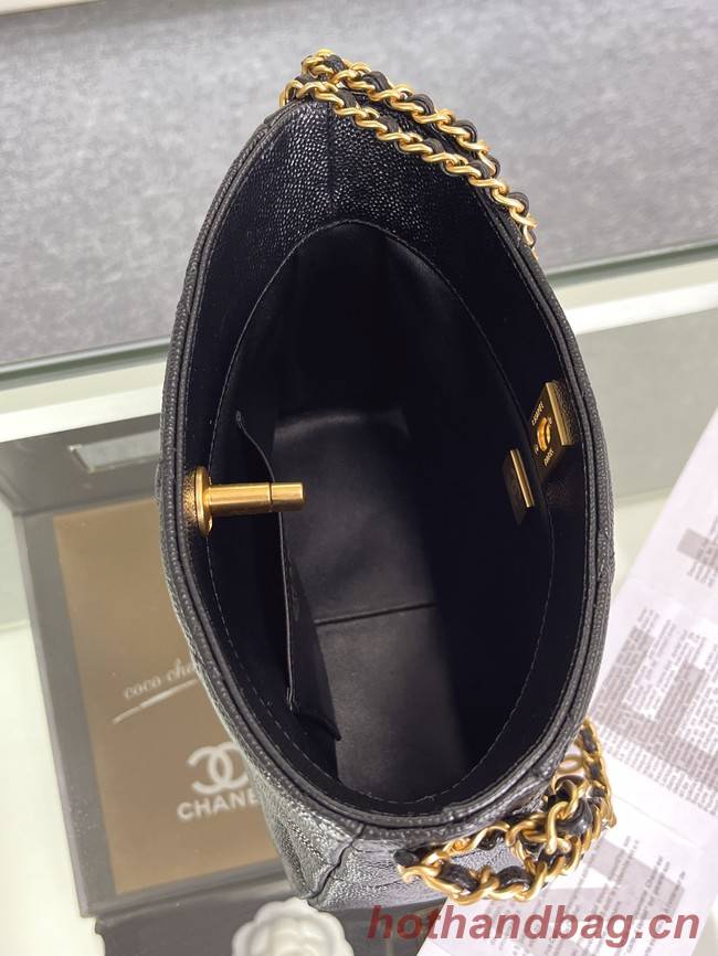 Chanel Shoulder Bag Grained Calfskin&Gold-Tone Metal AS3223 black