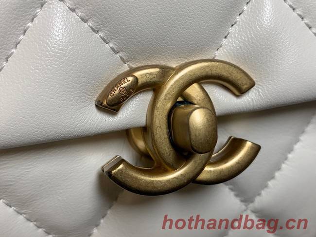 Chanel mini Shoulder Bag Lambskin&Gold-Tone Metal AS3205 white