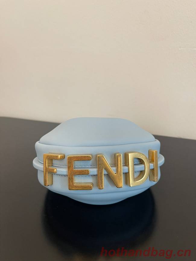 Fendi Nano Fendigraphy Light blue leather charm 7AS089A