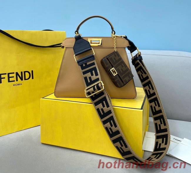 Fendi Peekaboo ISeeU MEDIUM leather bag 80011A  Beige