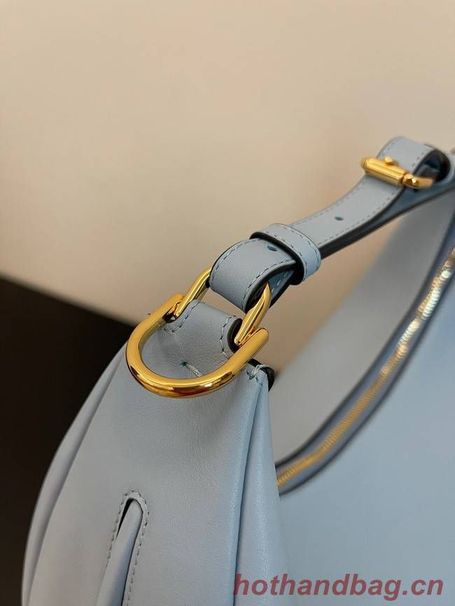 Fendi graphy Small Light blue leather bag 8BR798A