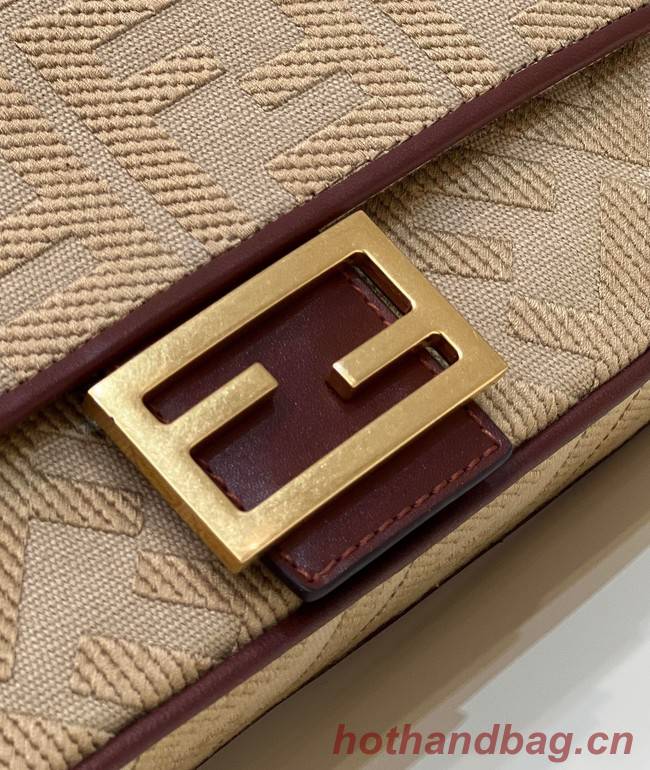 FENDI BAGUETTE CHAIN FF fabric bag 8BR600A brown