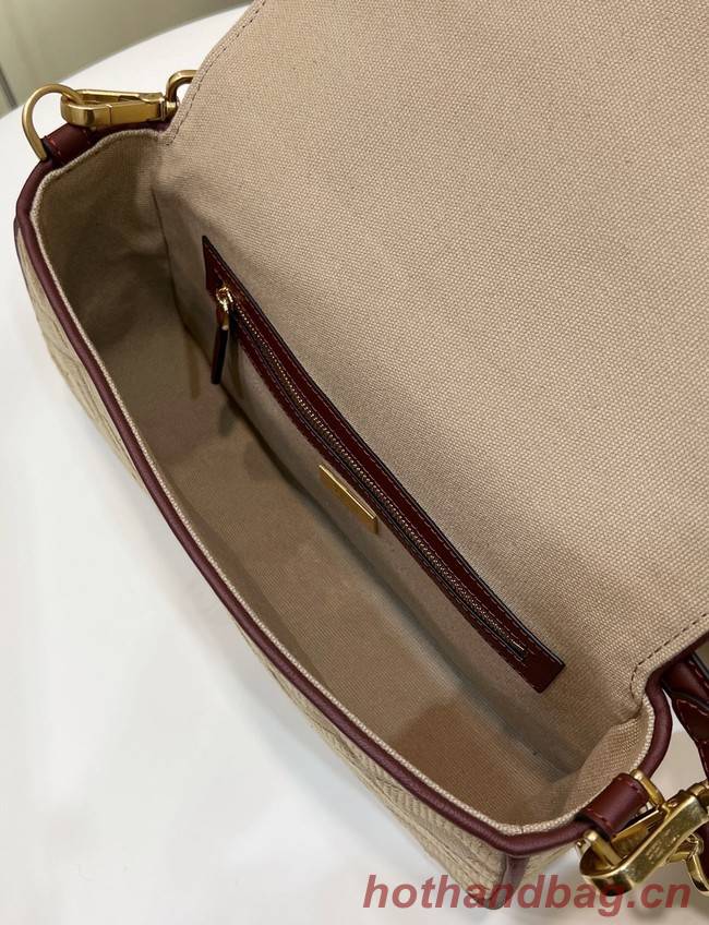 FENDI BAGUETTE CHAIN FF fabric bag 8BR600A brown
