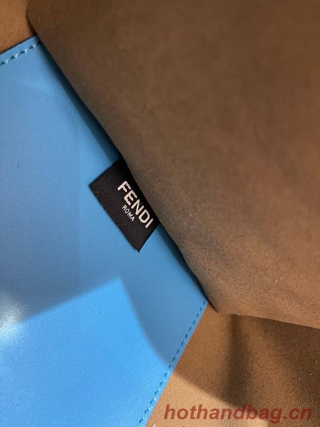 Fendi Sunshine Medium blue leather shopper 8BH386A