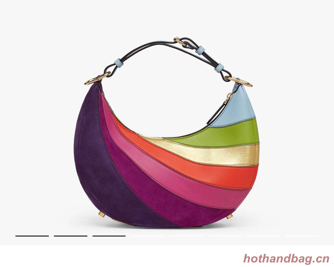 Fendi graphy Small Leather bag with multicolor inlay 8BR798A Rainbow