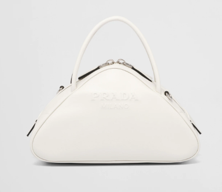 Prada Leather Triangle bag 1BB082 white