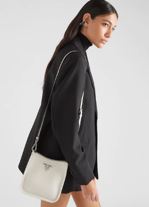 Prada Leather mini shoulder bag 1BH191 white