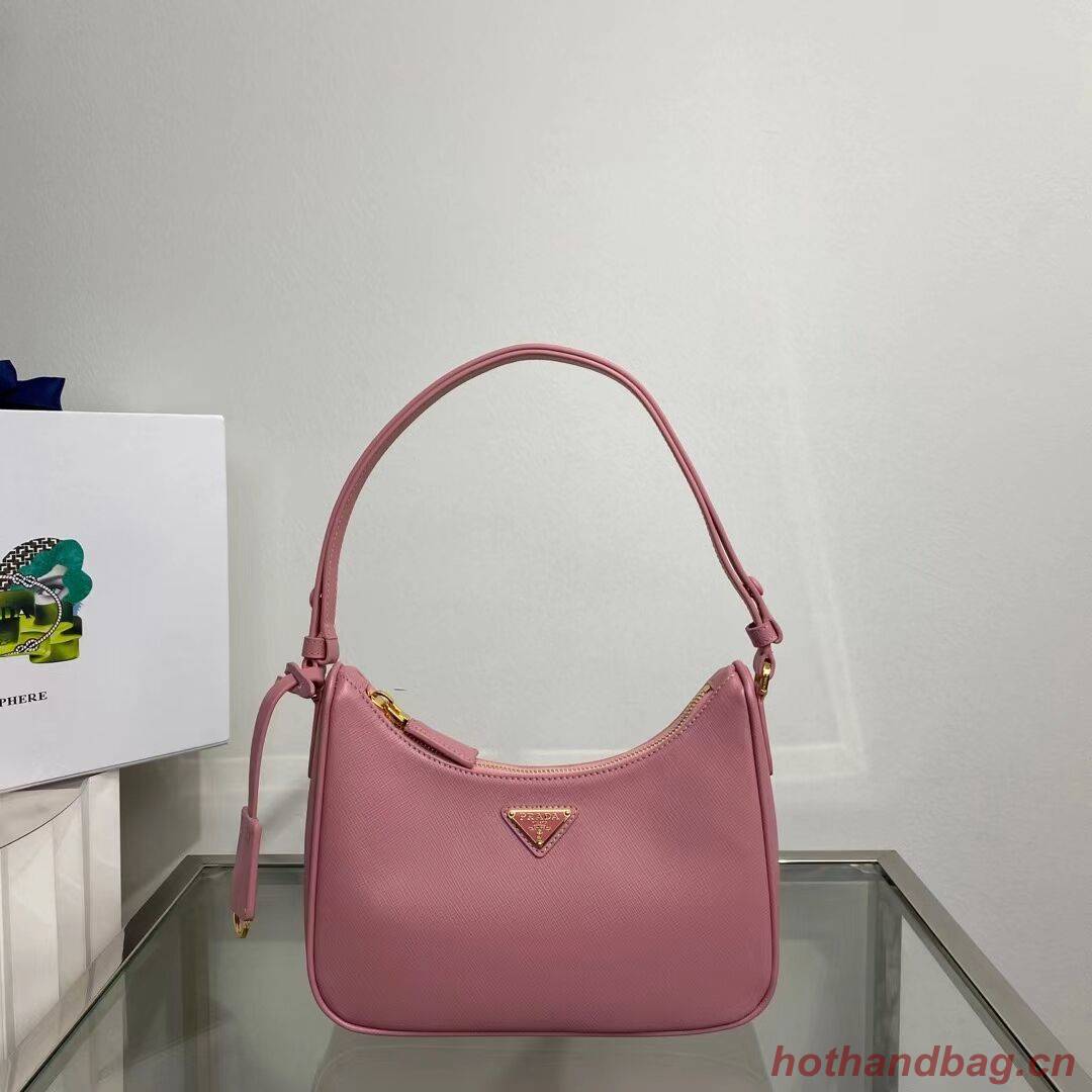 Prada Small Saffiano leather shoulder bag 1BD330 pink