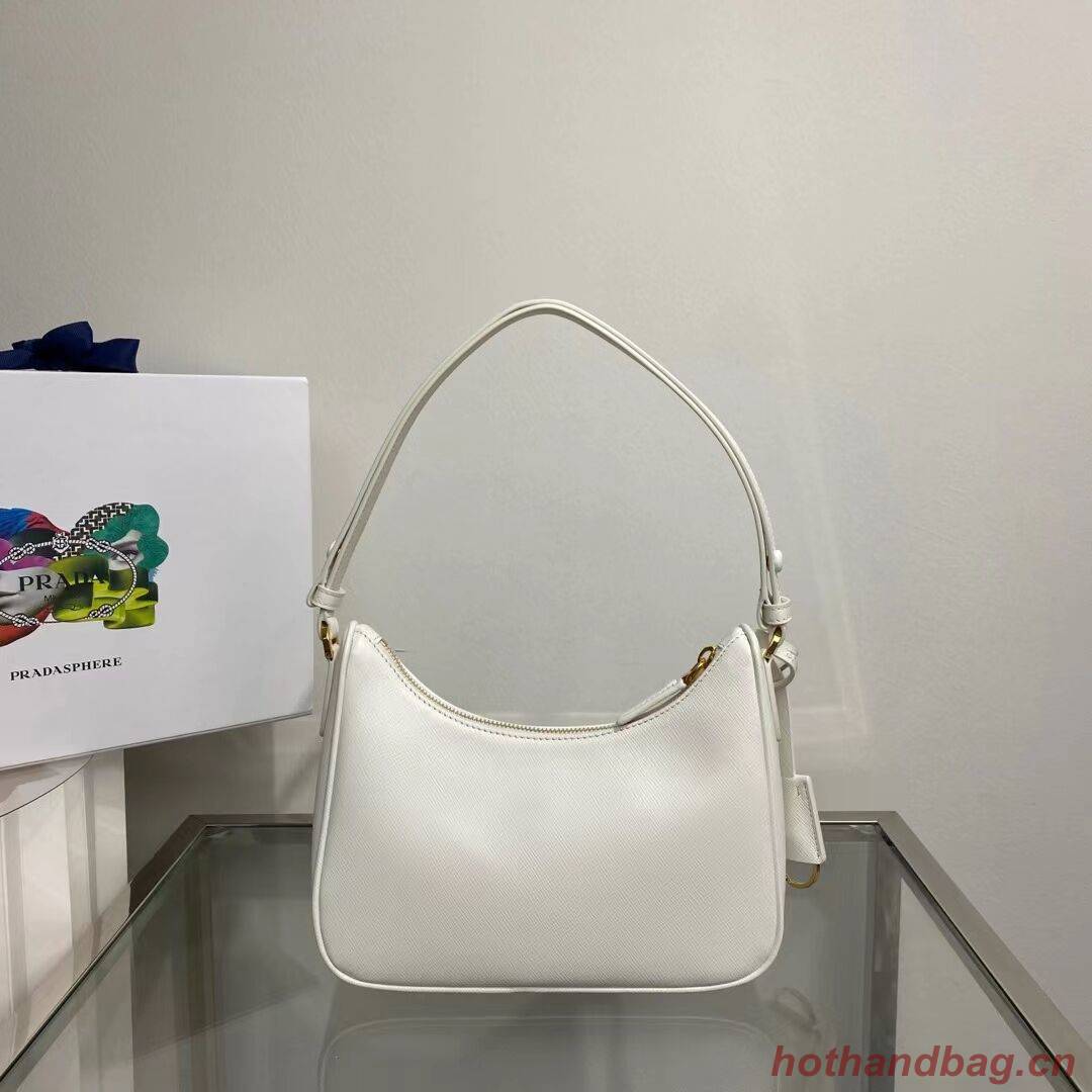 Prada Small Saffiano leather shoulder bag 1BD330 WHITE