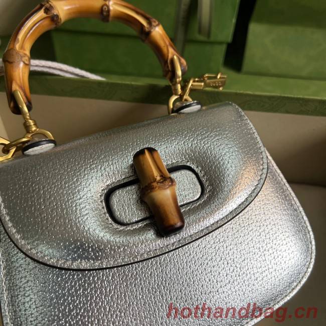 Gucci Mini top handle bag with Bamboo 686864 silver