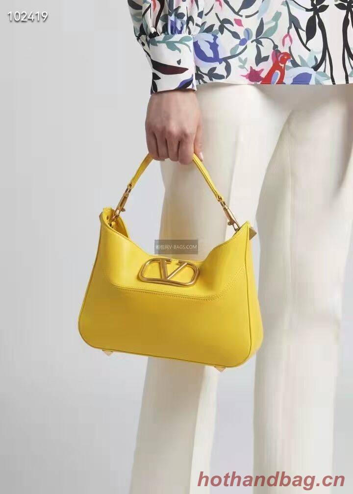 VALENTINO GARAVANI Loco Calf leather bag V2028 yellow
