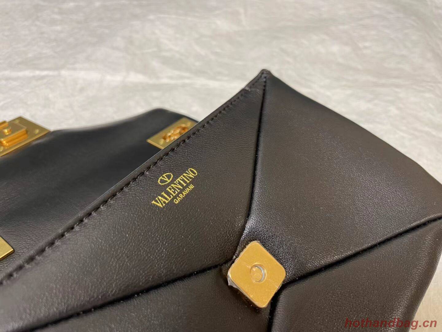 VALENTINO GARAVANI One Stud Sheepskin Shoulder Bag  XW0B0K21 black
