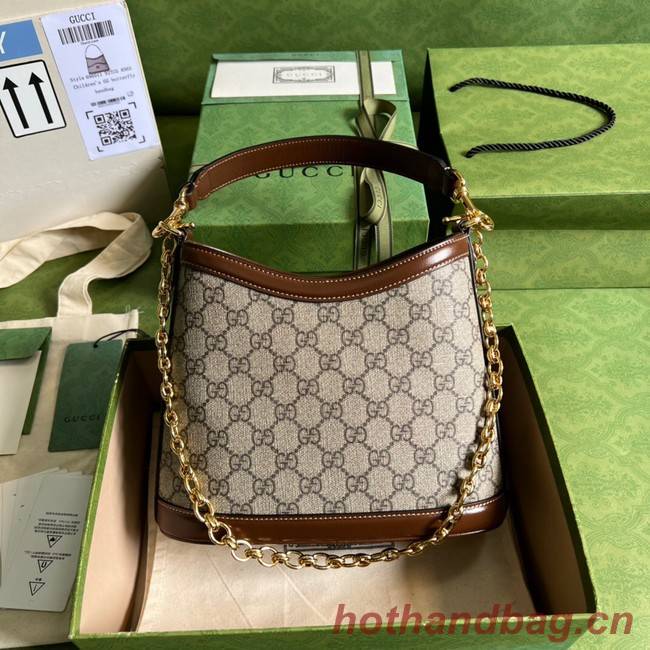 Gucci Large shoulder bag with Interlocking G 696011 brown