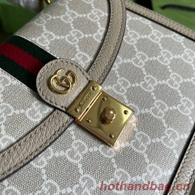 Gucci Ophidia small top handle bag with Web 651055 Beige