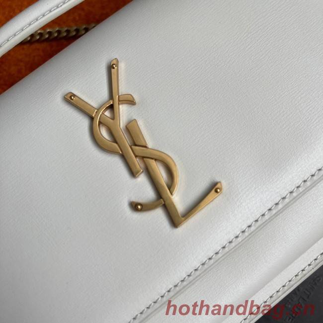 Yves Saint Laurent SUNSET MEDIUM CHAIN BAG IN SMOOTH LEATHER 442906 white