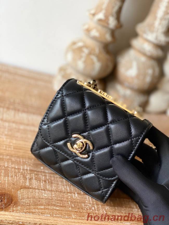 Chanel mini Shoulder Bag Lambskin & Gold-Tone Metal 88631 black