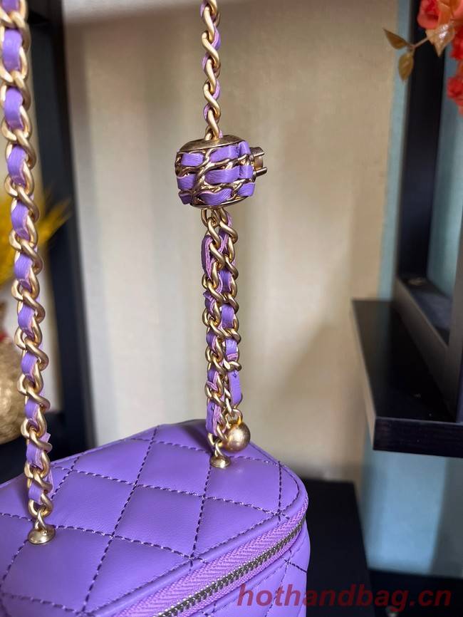 Chanel mini Shoulder Bag Lambskin & Gold-Tone Metal AP2929 Purple
