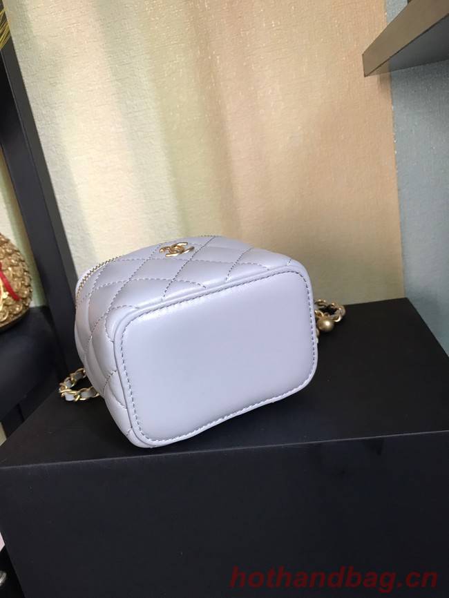 Chanel mini Shoulder Bag Lambskin & Gold-Tone Metal AP2929 light gray