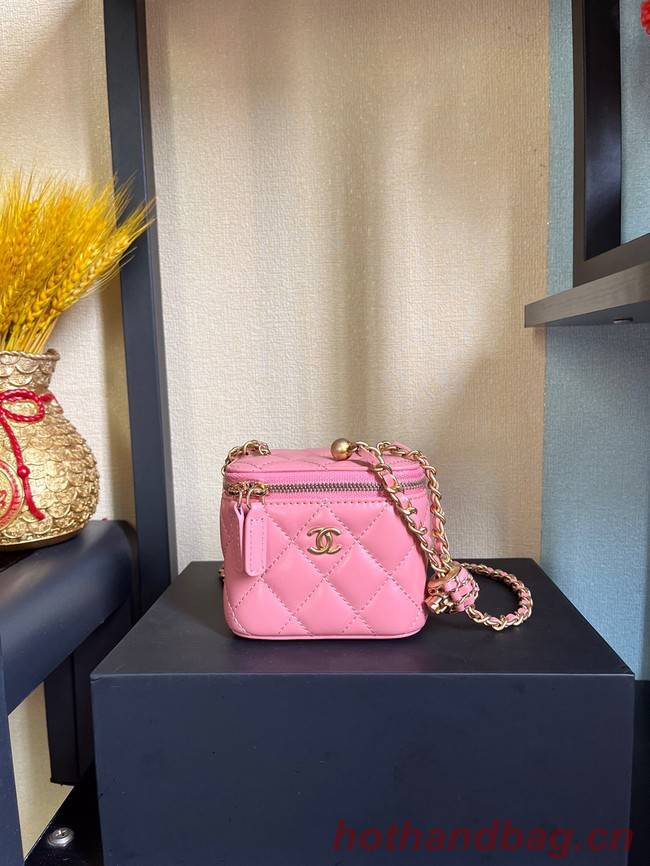 Chanel mini Shoulder Bag Lambskin & Gold-Tone Metal AP2929 pink