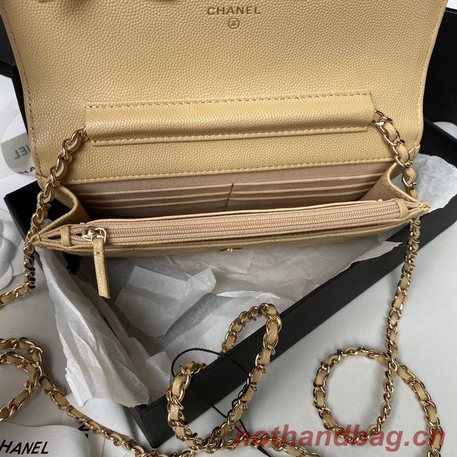 Chanel Grained Calfskin small Shoulder Bag AP2734 apricot