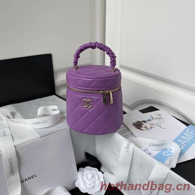 Chanel lambskin top handle bag AP2730 Purple