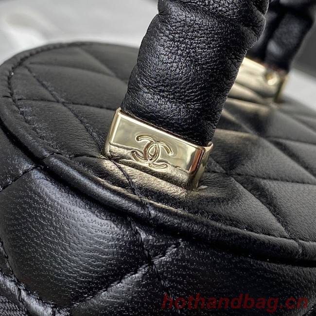 Chanel lambskin top handle bag AP2730 black