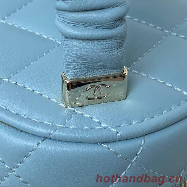 Chanel lambskin top handle bag AP2730 blue