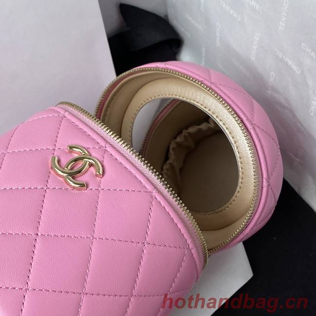Chanel lambskin top handle bag AP2730 pink