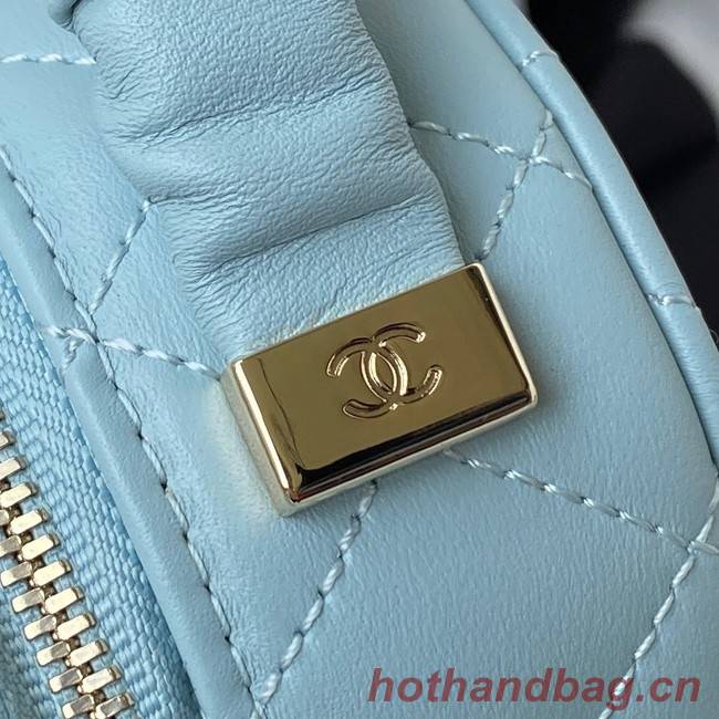 Chanel lambskin top handle bag AP27301 blue