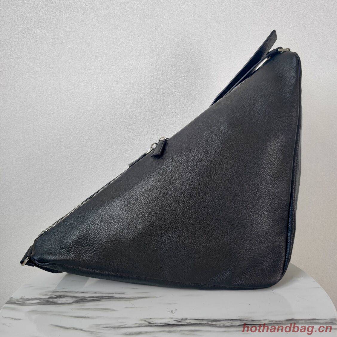 Prada Deer skin Leather Triangle shoulder bag 2VD012 black