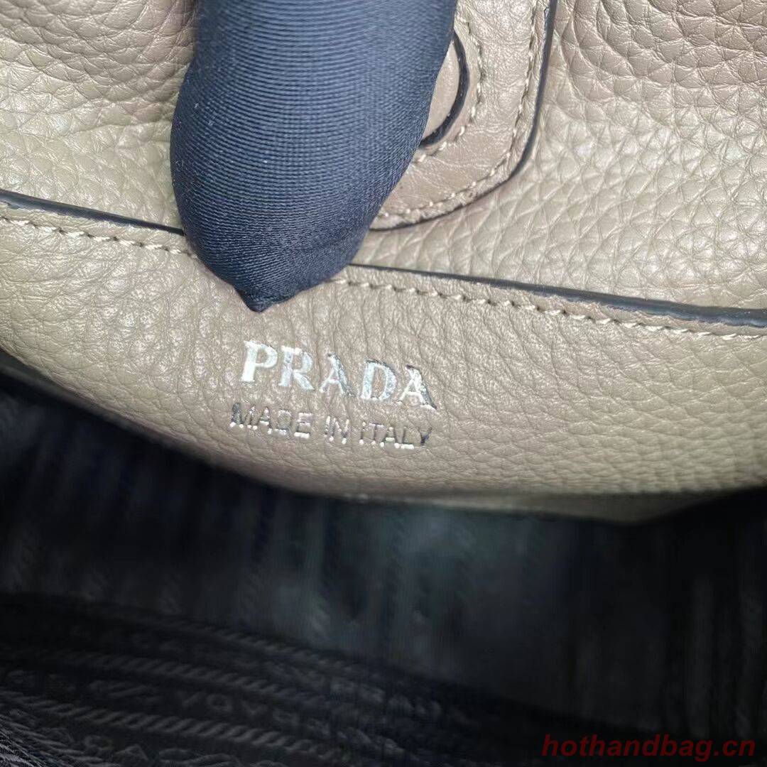 Prada Leather mini shoulder bag 1BH191 gray