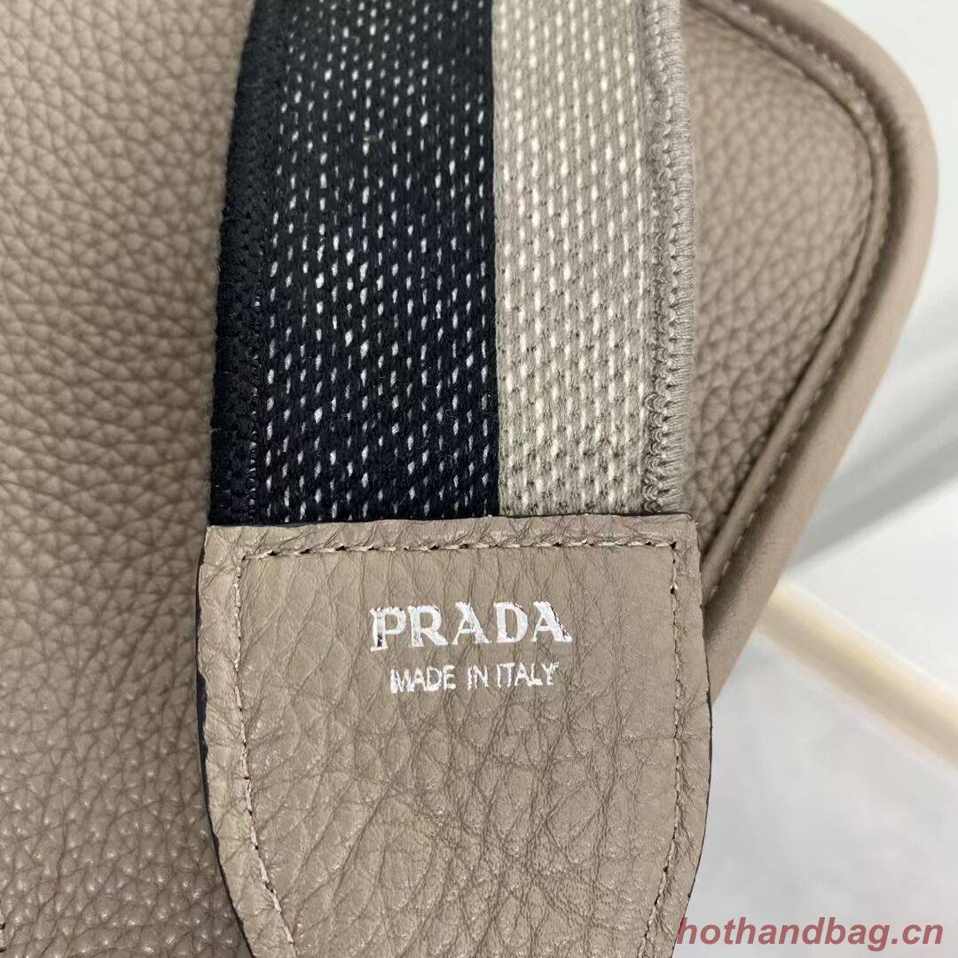 Prada Leather mini shoulder bag 1BH191 gray